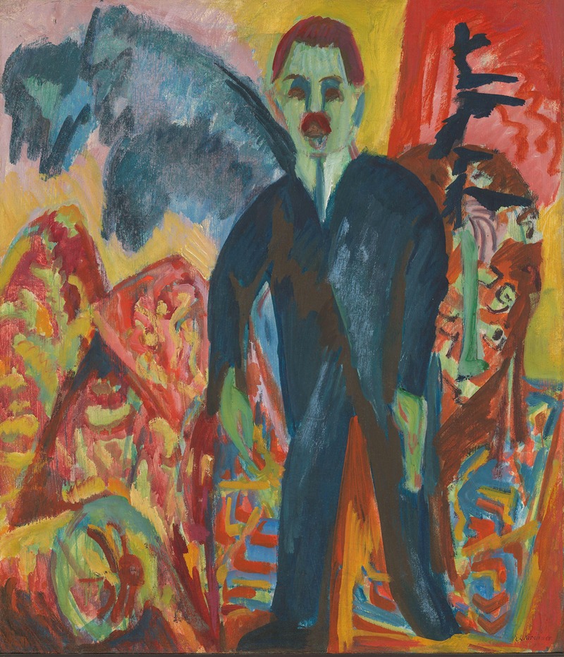 Representação artística de uma profissional de enfermagem, obra de Ernst Ludwig Kirchner