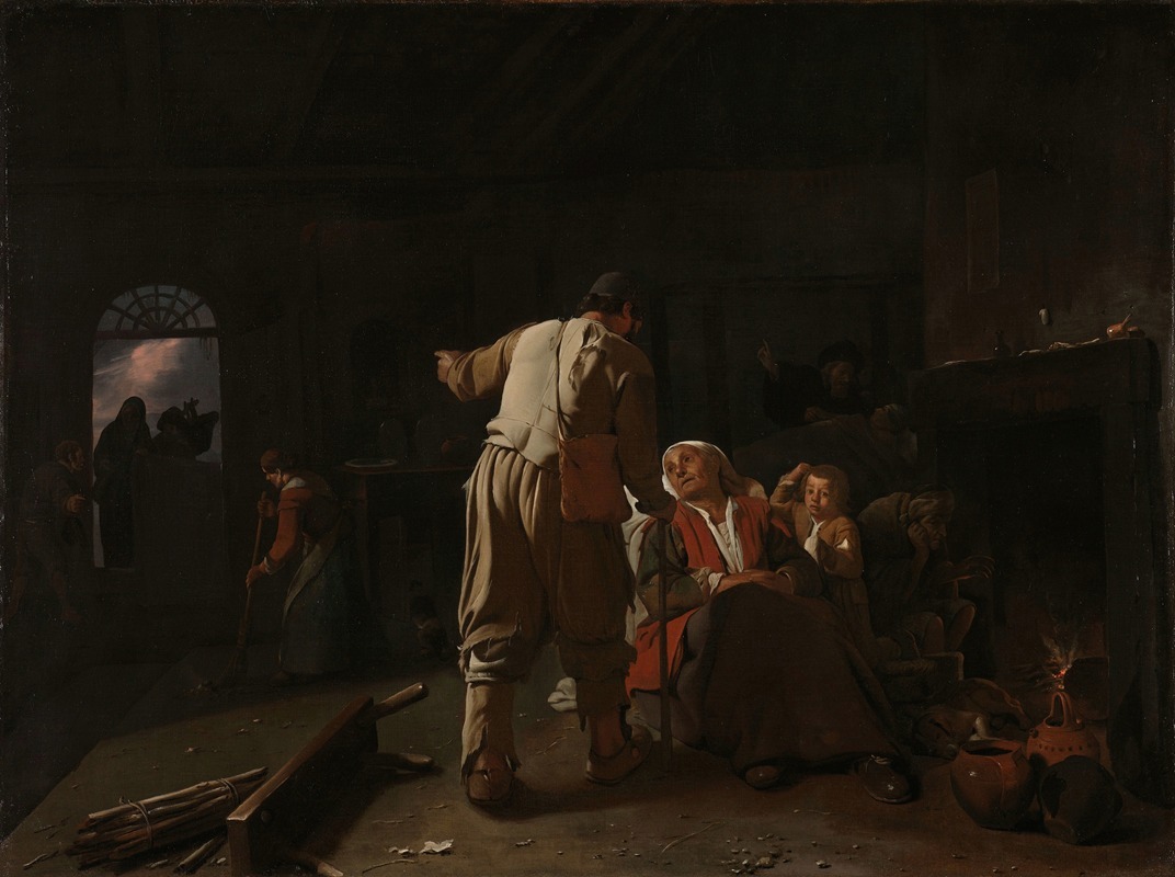 Visita de cuidado a pessoas enfermas, pintura de Michael Sweerts
